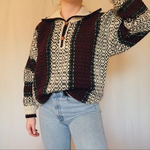 Vintage knit henley sweater